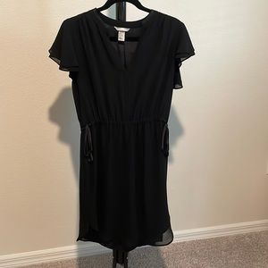 H&M Black Ruffle Sleeve Mini Dress, size 10